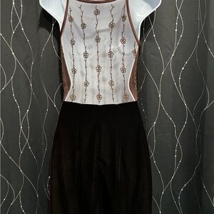 Dave and Johnny Y2K Brown Velvet Open Back Dress Size 8
